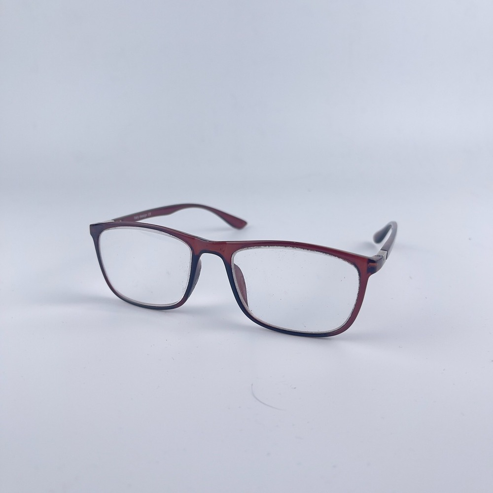 GISALLY‎ Unisex Eyeglasses Frame Burgundy & Blue Plastic Full Rim 52-18-142 mm